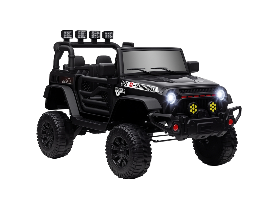 Carro Elétrico Infantil 12v Controlo Remoto Faróis Buzina Música Preto