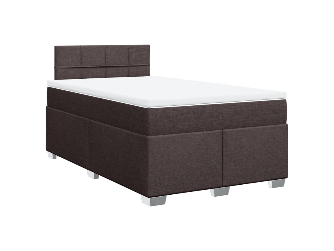 Cama com Molas e Colchão 120x200 cm Tecido Castanho Escuro MAISON EXCLUSIVE