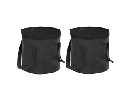 Baldes Dobráveis 2 Pcs 20 L Pvc Preto VIDAXL