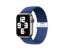 Bracelete Pulseira Entrançada Flexível para Apple Watch Series 7 45Mm Azul