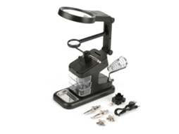 Estación De Soldadura Eléctrica Usb Con Lupa 3x/4.5x/25x, Luces Led Y Pinzas De Tablero (negro)
