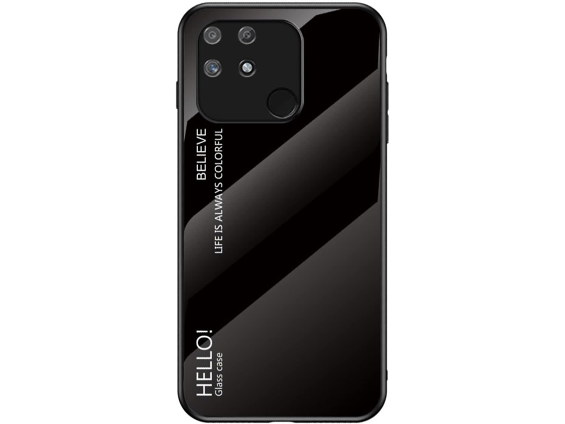 Capa Gradiente para Realme Realme Narzo 50A HONGWE. Vidro Temperado Preto