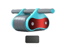 Rolo abdominal de roda dupla com retorno automático para exercícios abdominais