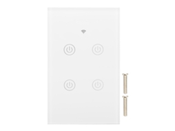 Interruptor inteligente 4 vías control por voz app 100-240V programable
