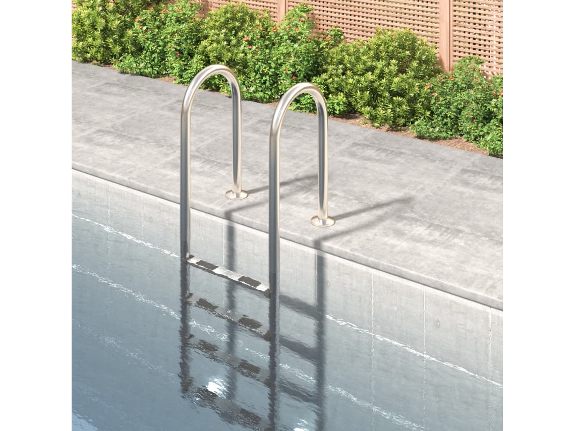 Vidaxl Escada De Piscina 54x38x184,5 Cm 304 Aço Inoxidável