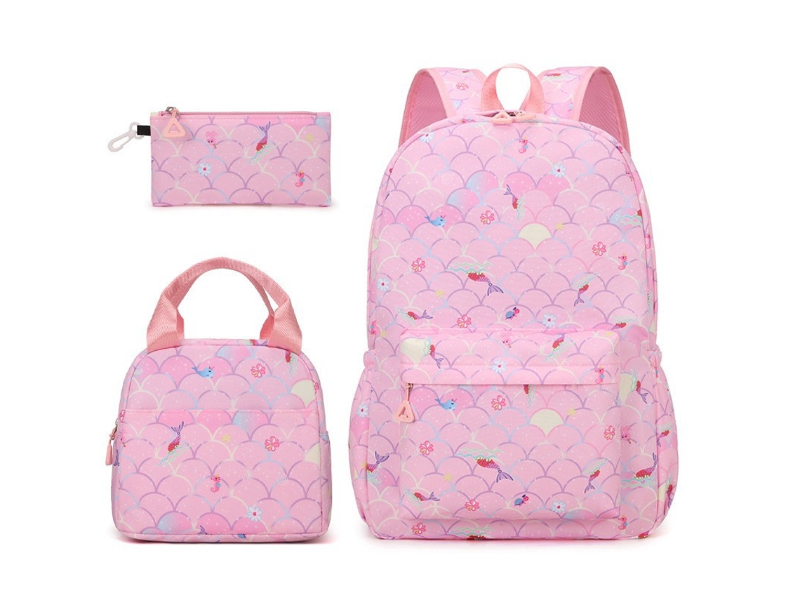 Mochila Escolar para Meninas CUICH Sereia Rosa