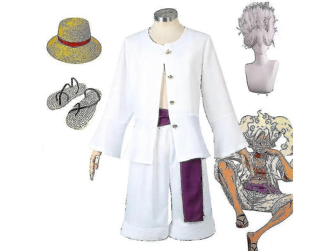 Trajes De Cosplay Monkey D. Luffy E Nika Luffy Para Homens - Conjunto Com Camisa, Calças, Cinto, Chapéu E Sandálias De Palha Roupas 4pcs