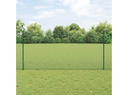 Vidaxl Cerca De Arame Soldado Com Postes 25 X 1,2 M Verde Malha