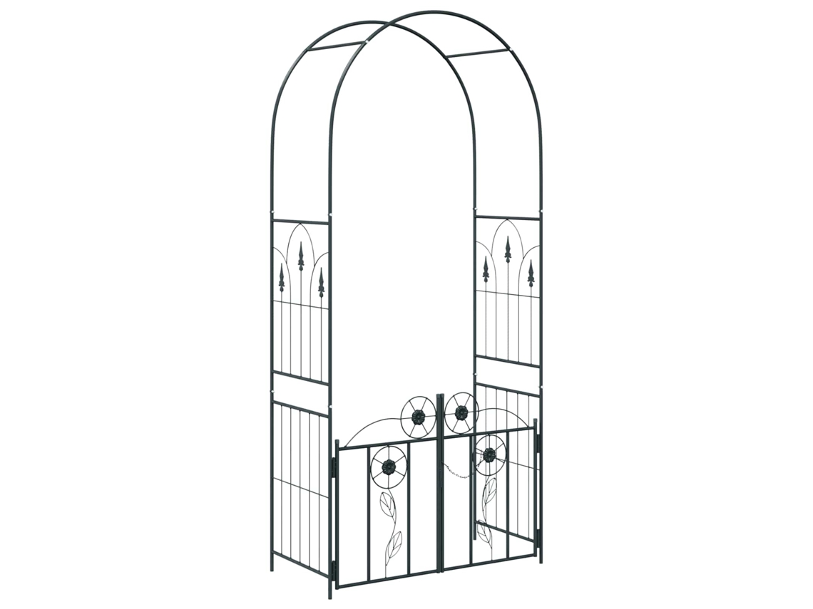 Conjunto 1 Estrutura De Jardim Vidaxl Preto Aço (102 X 50 X 218 Cm)