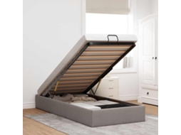 Vidaxl Estrutura De Cama Otomana Sem Colchão 100x200cm Tecido Cinzento