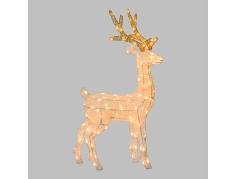 Rena 3d H85cm Com 120 Led Branco Quente Estrutura Em Metal Pintado De Branco Lotti