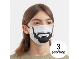 Máscara Higiénica em Tecido Reutilizável Beard LUANVI Tamanho M Pack de 3