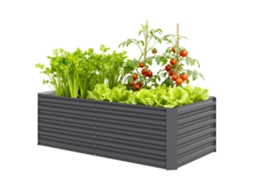 Vaso Retangular de Aço Galvanizado 180x90x57,5cm, base aberta, para exterior | S/MARCA