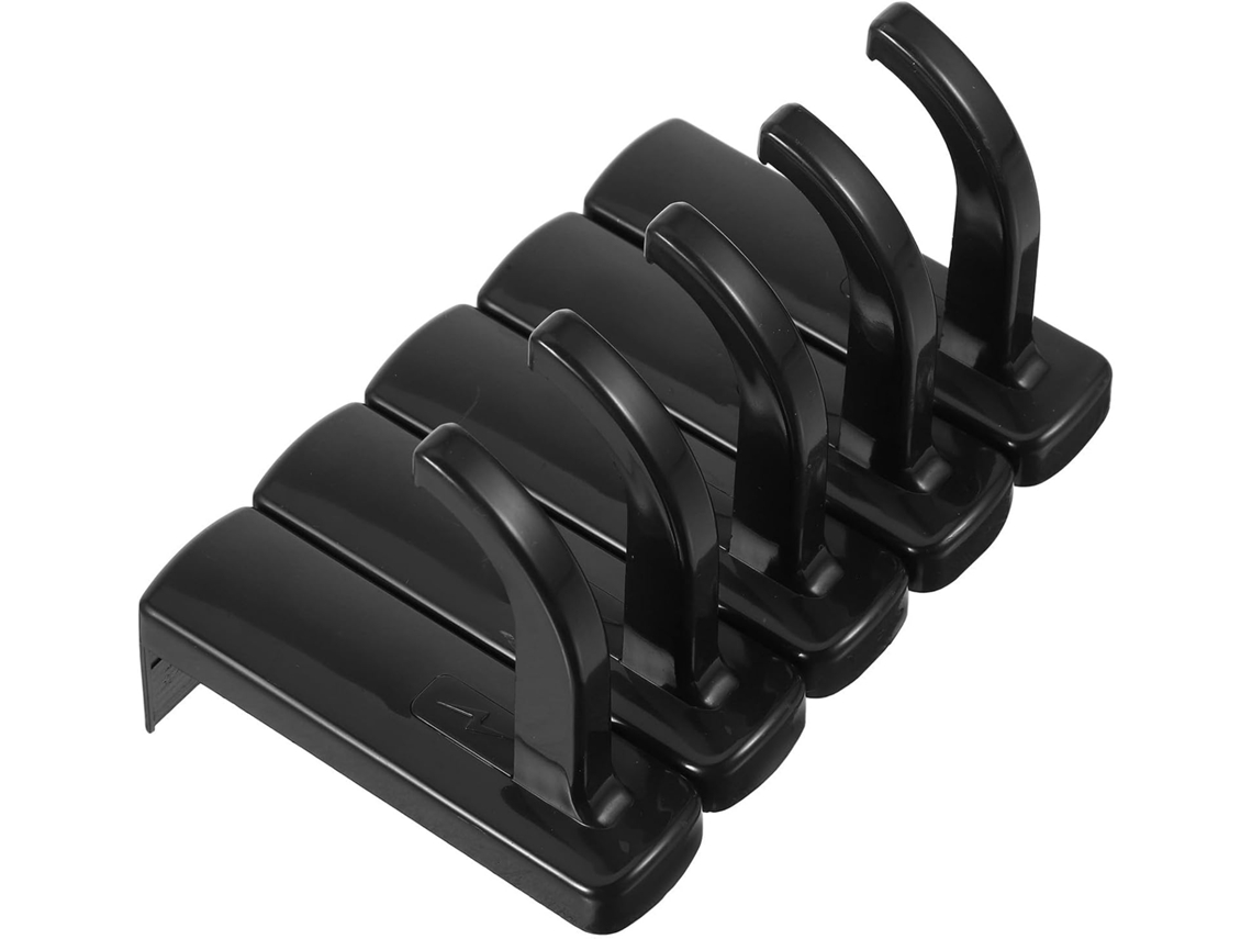 Gancho De Fácil Instalação, Conjunto De 5 Peças Suporte Para Fones Ouvido Em Plástico Preto, Design Simples, Fixação
