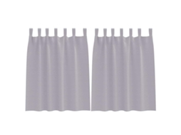 Conjunto 2 Cortinas Opacas Vidaxl Cinzento Poliéster (140 X 140 Cm)