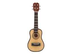 Mali miniatura de Guitarra 1:12 em Bétula com Verniz Decorativa para Casa de Bonecas Clássica