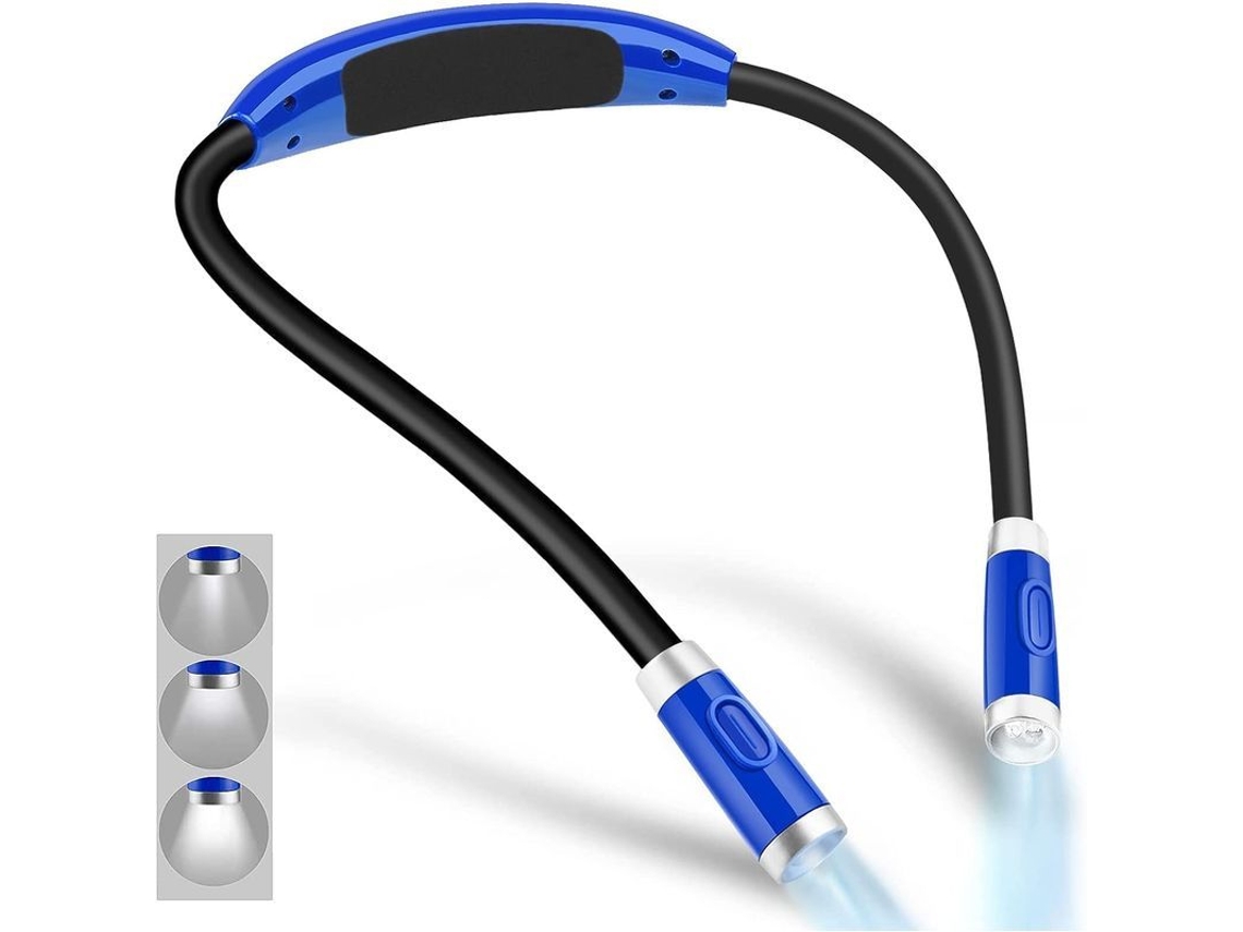 2026 linterna Led para Cuello Recargable, Luz de Leitura com 3 Níveis de Brilho, Ideal para Ler na Cama