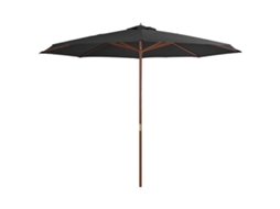 Guarda-sol externo com poste de madeira 350 cm Antracite MAISON EXCLUSIVE