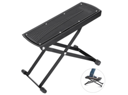 Apoio de Pé Portátil Clássico para Guitarra, com Vários Blocos Ajustáveis ​​e Suporte para Pedal AQUAFORGE (preto)