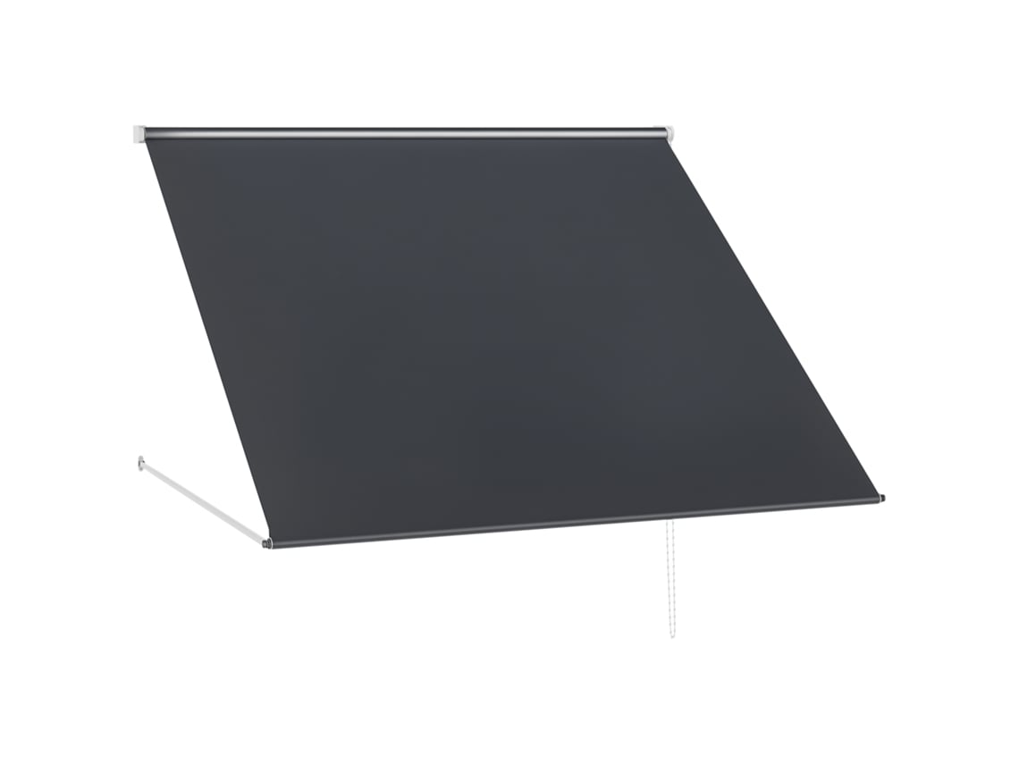 Toldo NOVAVEST COM Retrátil, 150x120 cm, Alumínio, Inclinação Ajustável, Anti UV, Cinza Escuro