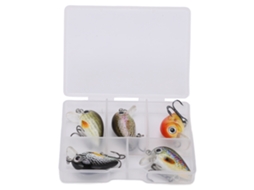 Kit 5 Iscas de Pesca Mini Crankbait com Caixa