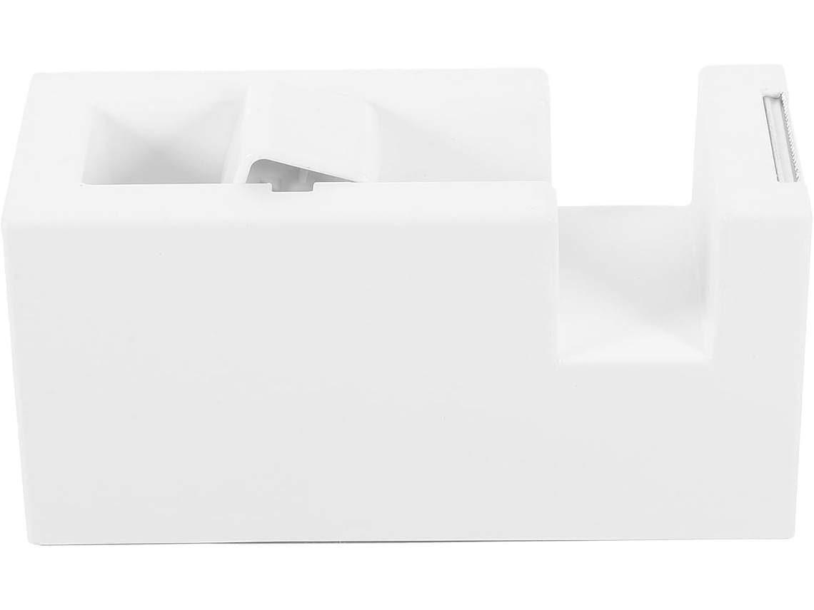 Dispensador de fita adesiva de mesa pequeno em ABS branco