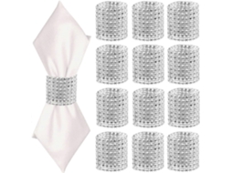 24 Anéis para Guardanapos Dourados de Plástico com Velcro para Casamentos, Festas, Aniversários e Jantares Plata
