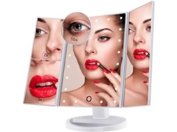 Espelho De Maquiagem Com Tripla Ampliação E 21 Luzes Led, 10x/3x/2x Lig Aquaforge