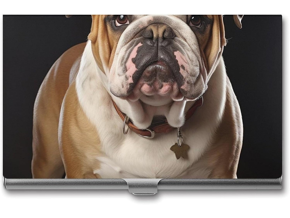 Porta de Visita Fino em Formato Bulldog Inglês com Fecho Leve