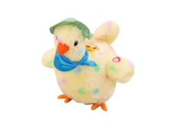 Mali brinquedo de Pelúcia Elétrica Galinha Que Bota Ovos com Música e Dança 25cm