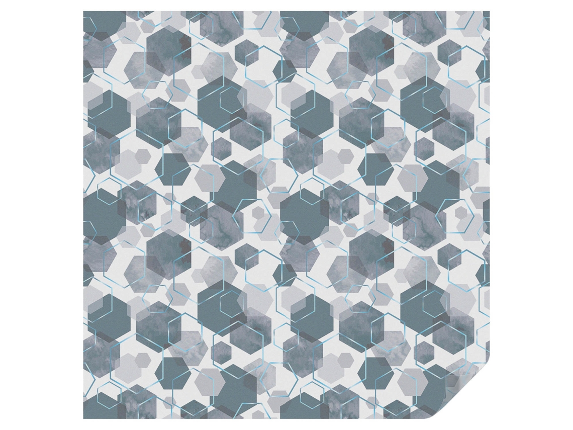 Película Fosca Vidro Hexágonos Geométricos Para O Corredor Espelharte (100x100 Cm)