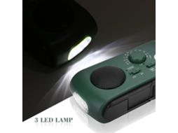 Rádio Am/fm, Lanterna Led com Solar de Manivela, Verde AQUAFORGE