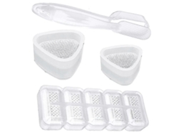 Kit de Moldes para Sushi 4 Piezas: Moldes de Onigiri Transparentes, Triangulares, Nigiri Y Rodillo para Bento Y Restaurantes