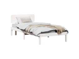 Vidaxl Estrutura da Cama Branco 75 X 190 Cm Madeira de Pinheiro Sólida