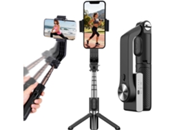 Bastão De Selfie Com Gimbal De 1 Eixo Para Smartphone, Tripé Com Controle Remoto E Rotação De 360° (preto)