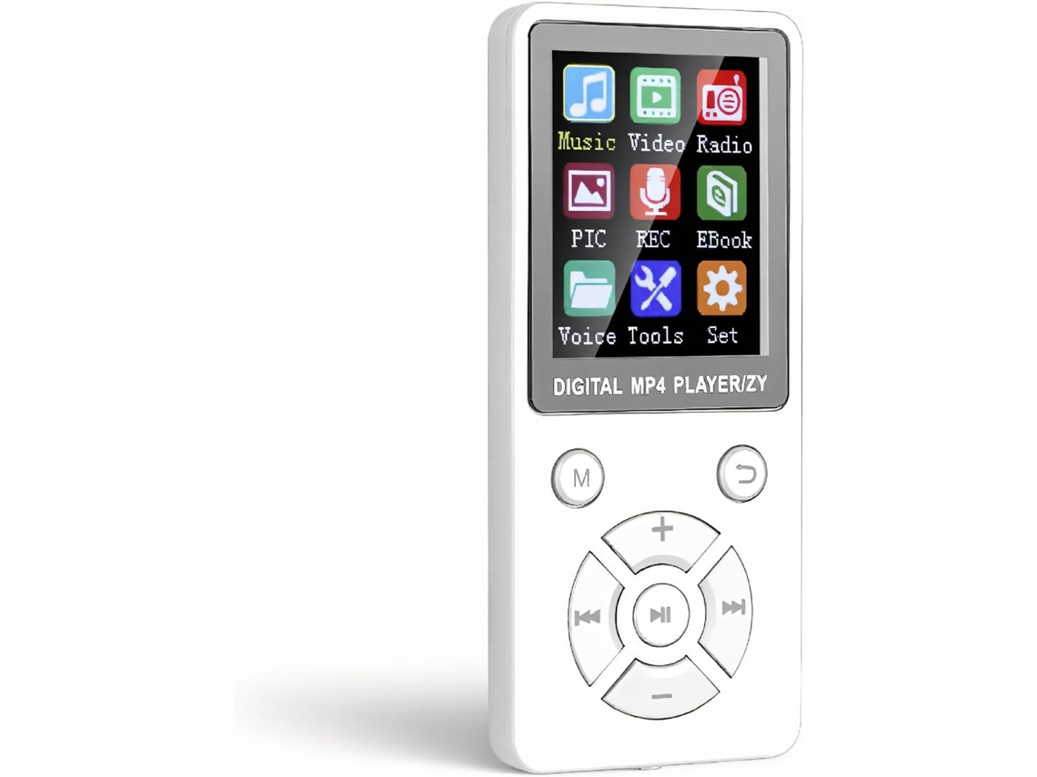 Lecteur Mp3 8 Go Mp4, Bluetooth Bluetooth 4.2 Bluetooth 4.2 Pouces 8 Go Portable T1 1, 8 Hifi Livre (blanc)