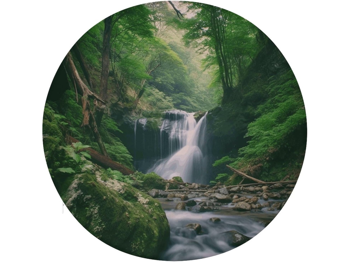 Almofada De Borda Para Computador, Floresta Com Cachoeiras, Almofada Para Cadeira De Meditação Ao Ar Livre, Almofada