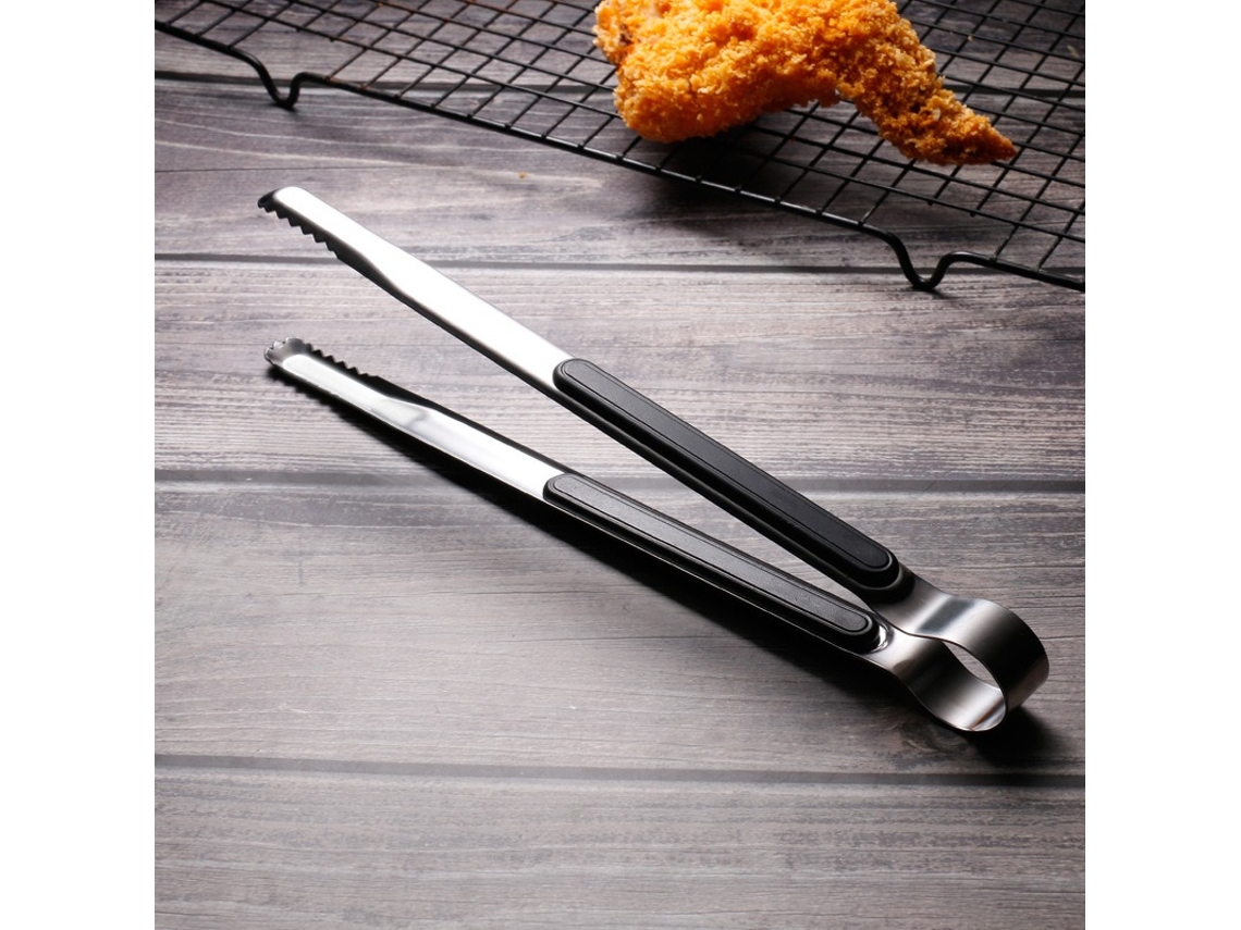 Pegador de pão e churrasco de aço inoxidável Slowmoose (25 cm), totalmente preto