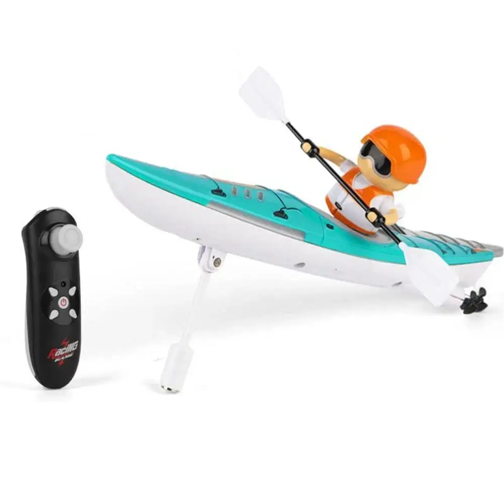 Barco com Controle Remoto, Brinquedo Aquático Elétrico para Crianças, com Luzes. MDUG (azul)