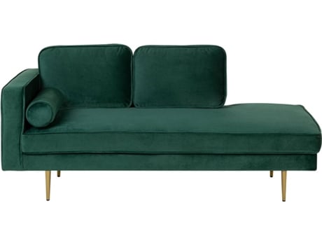 Chaise-Longue Miramas (Verde - Veludo - 79x171x63 cm)
