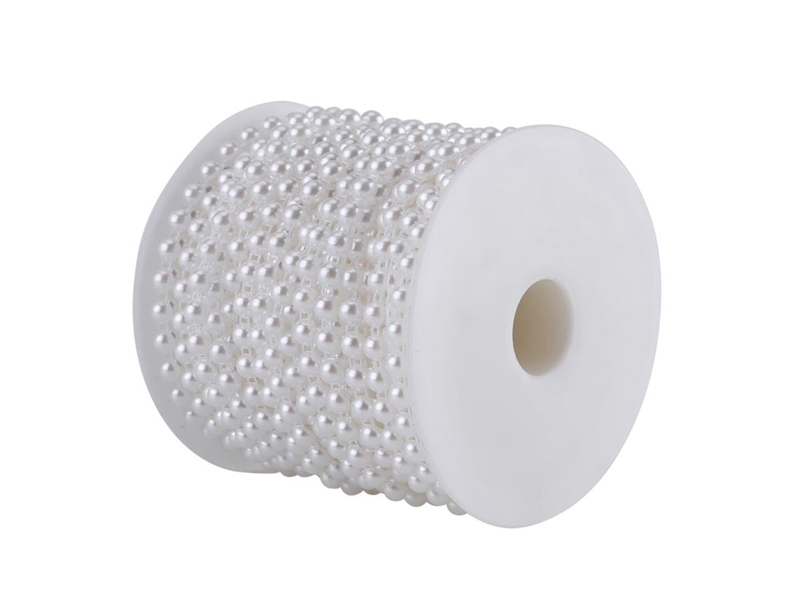 Linha Algodão 25m Pérolas Semi redondas Branco