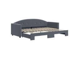 Daybed With Trundle, Daybed With Trundles Vidaxl Cinzeto Veludo (80 X 200 Cm)