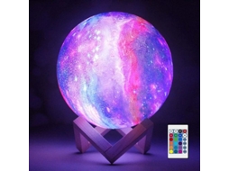 Luminria Noturna Infantil Moderna Em Formato De Lua Galctica Com 16 Leds Aquaforge