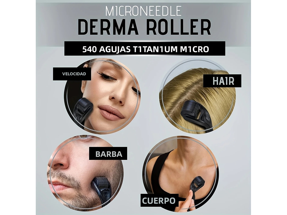 Kit Para Crescimento De Barba Masculina, Incluindo Rolo De Microagulhas E Rolo Nutritivo Para Crescimento Capilar Que Previne Erros.