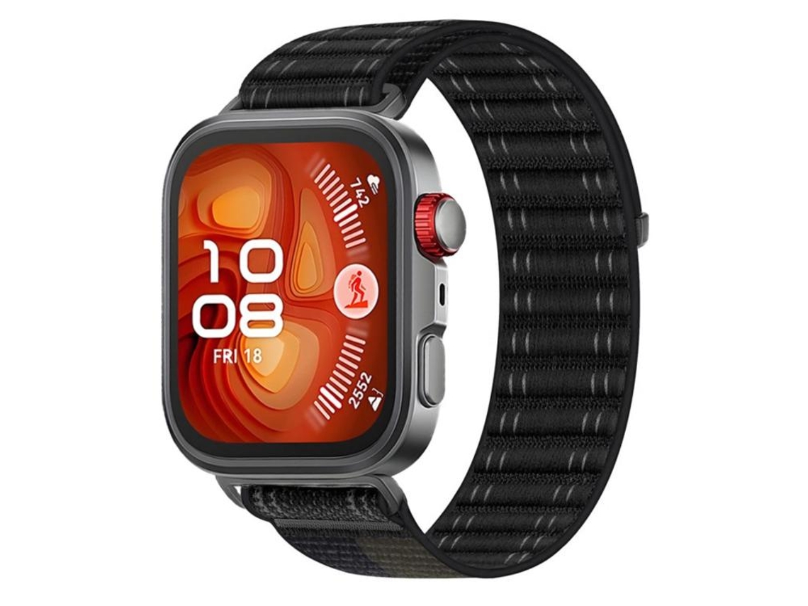 Bracelete para Huawei Watch Fit 4 Pro 4 3 XIAOMOYU nylon trançado ondulado com fecho de velcro preto
