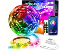 Lurelia Fita Led Rgb 15 M, Smd 5050, 3 Luzes, 24 Botões, Bluetooth, App, Comando Remoto, Sincronização Musical