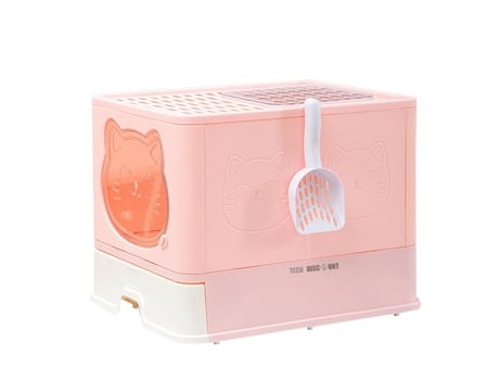 Caixa de areia para gatos 41 51 38,5 cm Design dobrável fácil de limpar TECH DISCOUNT