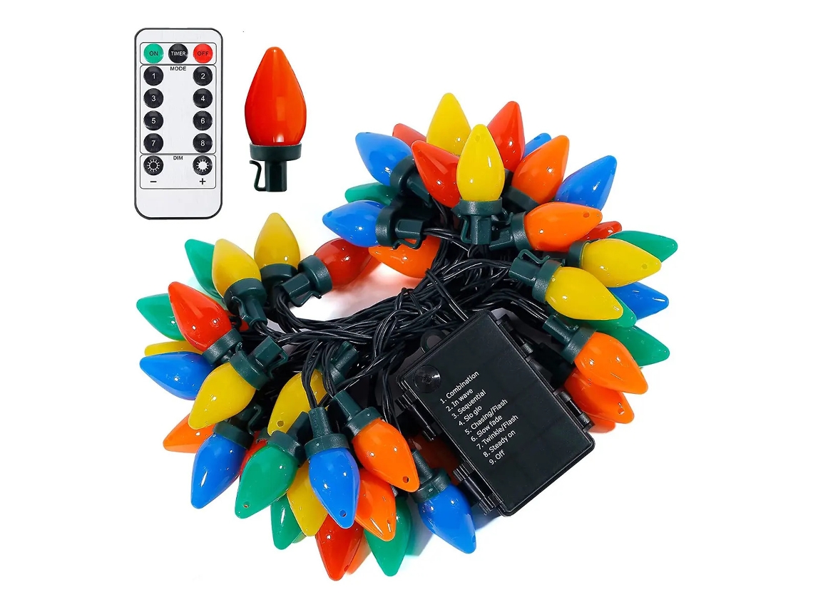 Guirlanda de luzes de Natal Lu Multicolorida C9, 7 m,