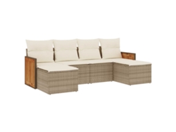 Garden Sofa Set, Garden Sofa Sets Vidaxl Bege Rattan / Vime (n/a)
