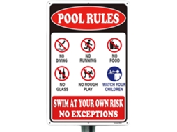 Placa com as Regras da Piscina Placa Decorativa de Segurança, Acessórios para Piscina para Terraço, Piscina, Porta de CHABERLU